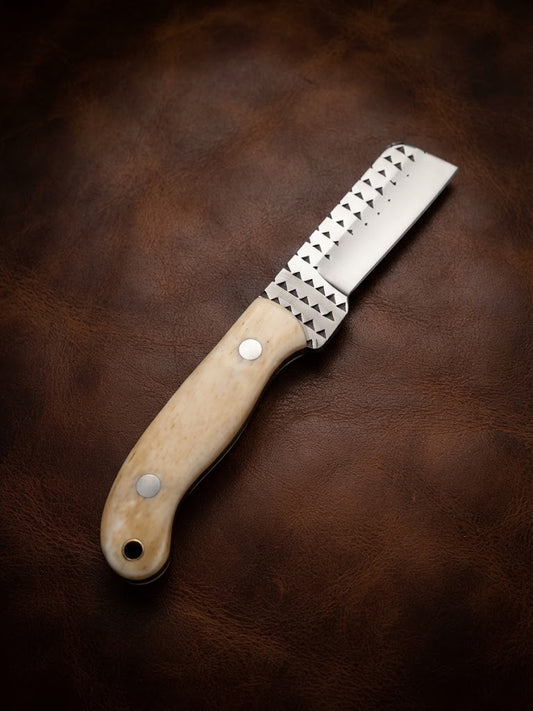Handcrafted Custom Bone Handle Hunting Knife Genuine Rasp Blade & Outdoor EDC