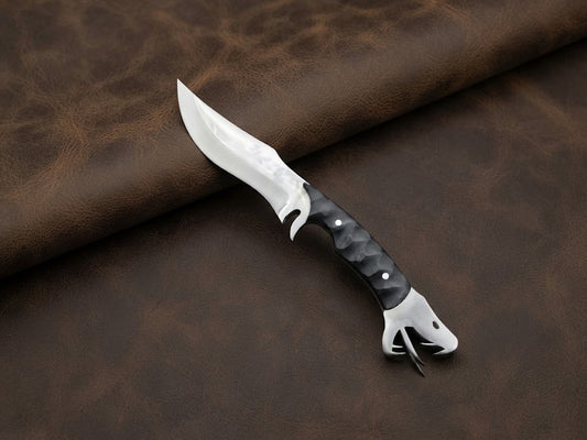 Handcrafted Snake Head Stainless Steel Hunting Knife with Micarta Handle