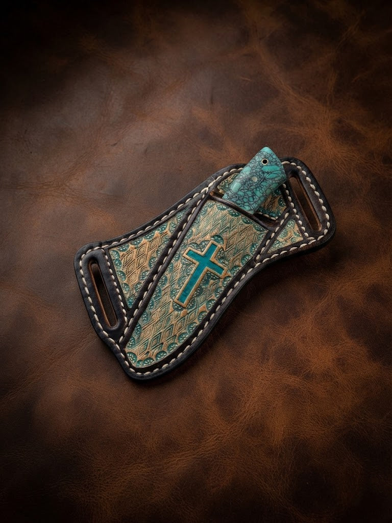 Handcrafted Custom Cowboy Hunting Knife Premium Resin Handle & Rasp Blade