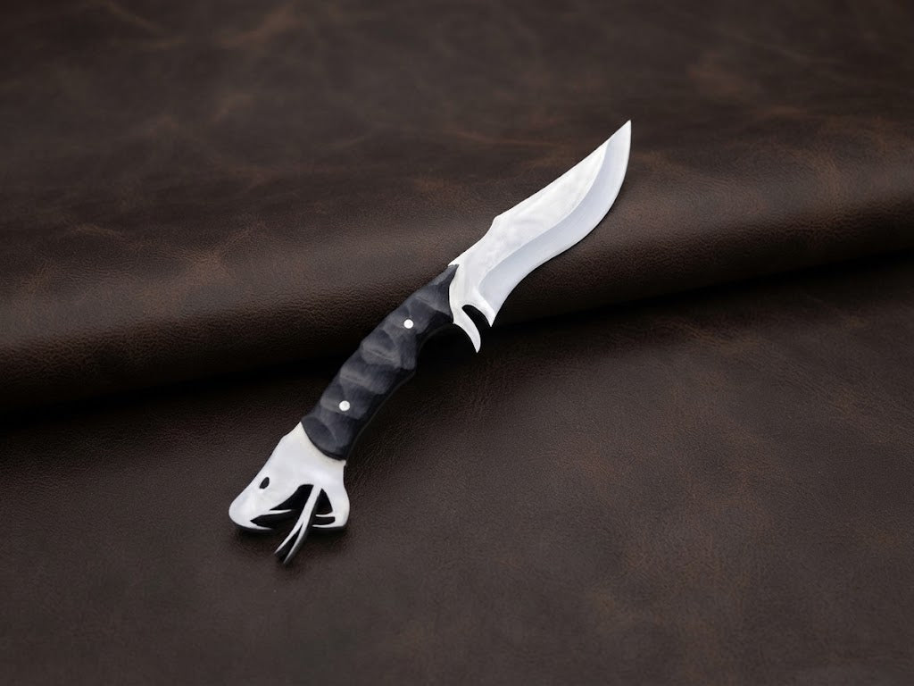 Handcrafted Snake Head Stainless Steel Hunting Knife with Micarta Handle