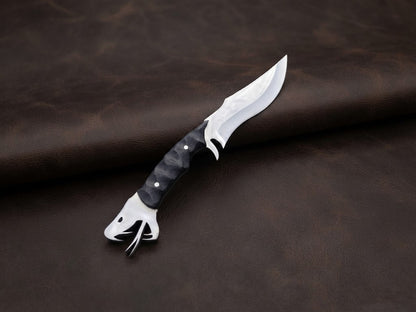 Handcrafted Snake Head Stainless Steel Hunting Knife with Micarta Handle