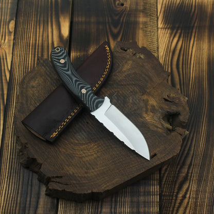 Custom Handmade J2 Steel Hunting Skinner Knife With Leather Sheath