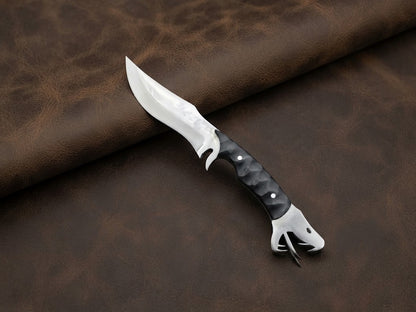 Handcrafted Snake Head Stainless Steel Hunting Knife with Micarta Handle