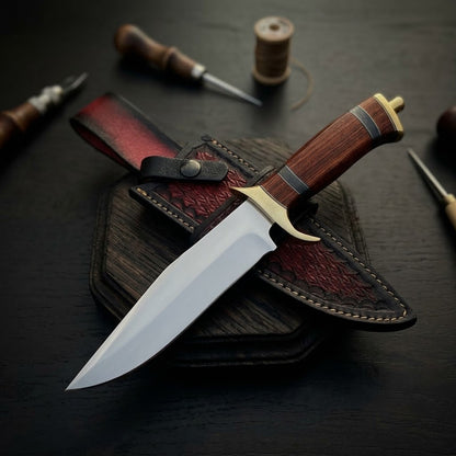 Handcrafted Stainless steel Fixed Blade Knife with Leather Sheath