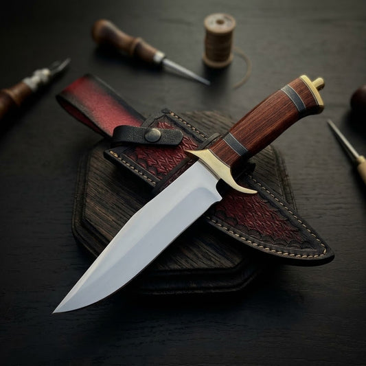 Handcrafted Stainless steel Fixed Blade Knife with Leather Sheath