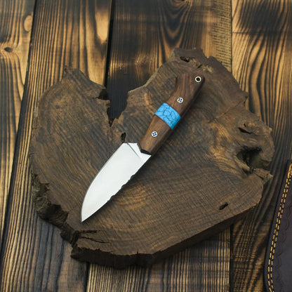 Custom Handmade Hunting Skinner Knife with Leather Sheath