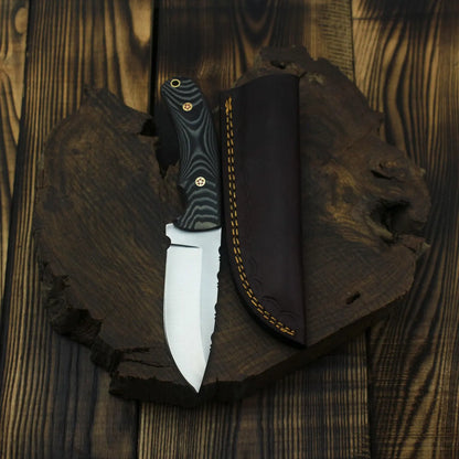 Custom Handmade J2 Steel Hunting Skinner Knife With Leather Sheath