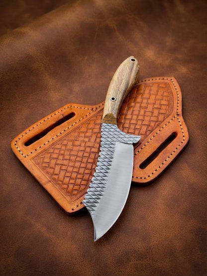 Handcrafted Custom Cowboy Knife – Forged Steel Blade & Premium Rosewood Handle