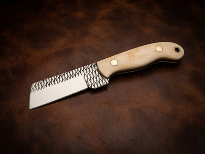 Handcrafted Custom Bone Handle Hunting Knife Genuine Rasp Blade & Outdoor EDC
