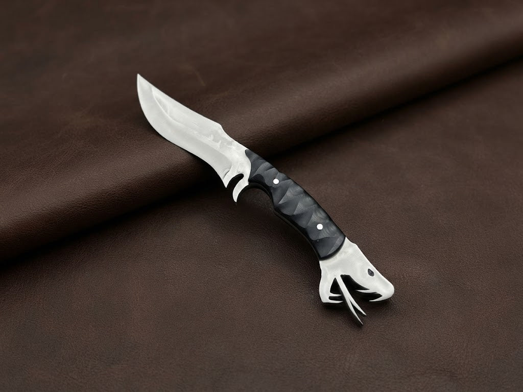 Handcrafted Snake Head Stainless Steel Hunting Knife with Micarta Handle