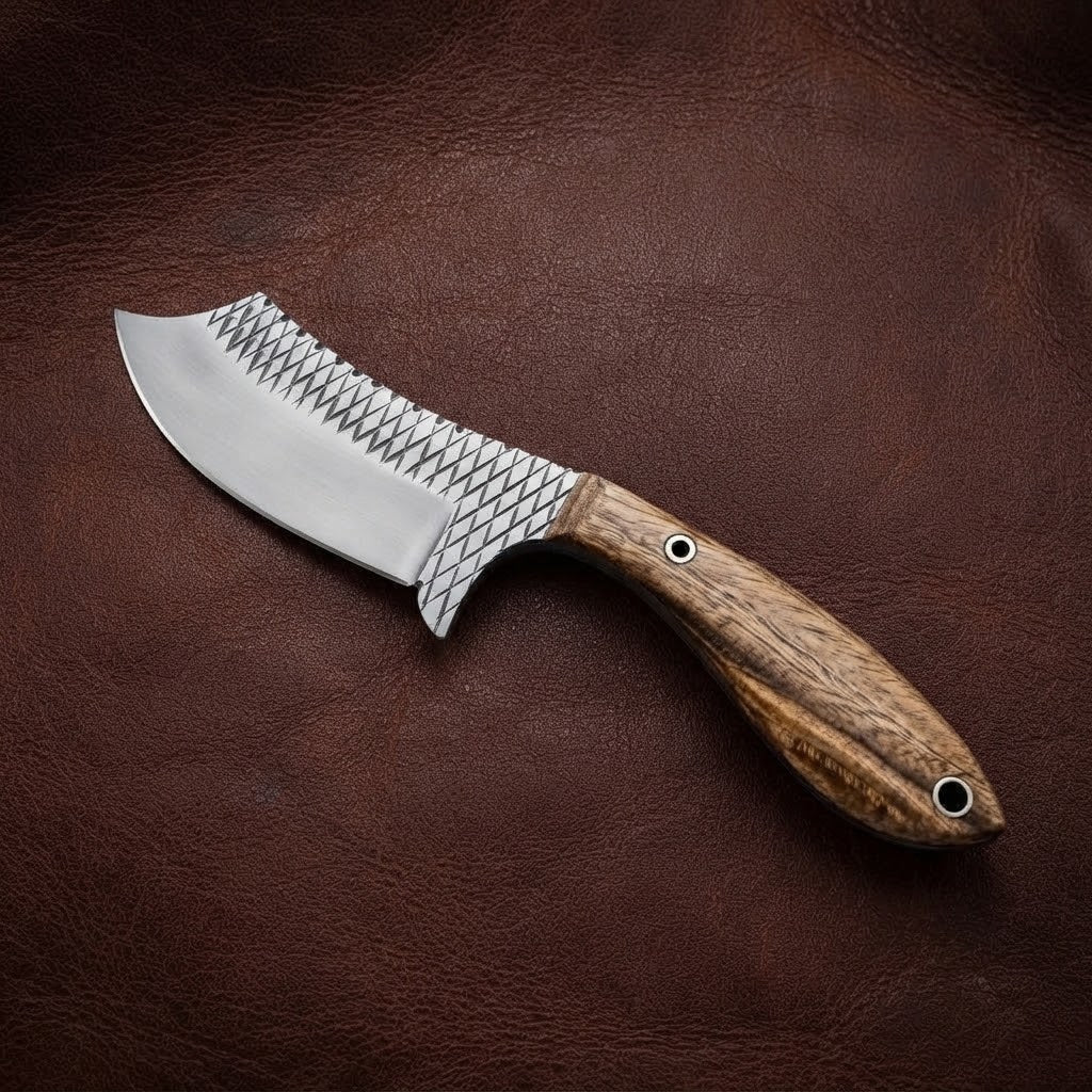 Handcrafted Custom Cowboy Knife – Forged Steel Blade & Premium Rosewood Handle