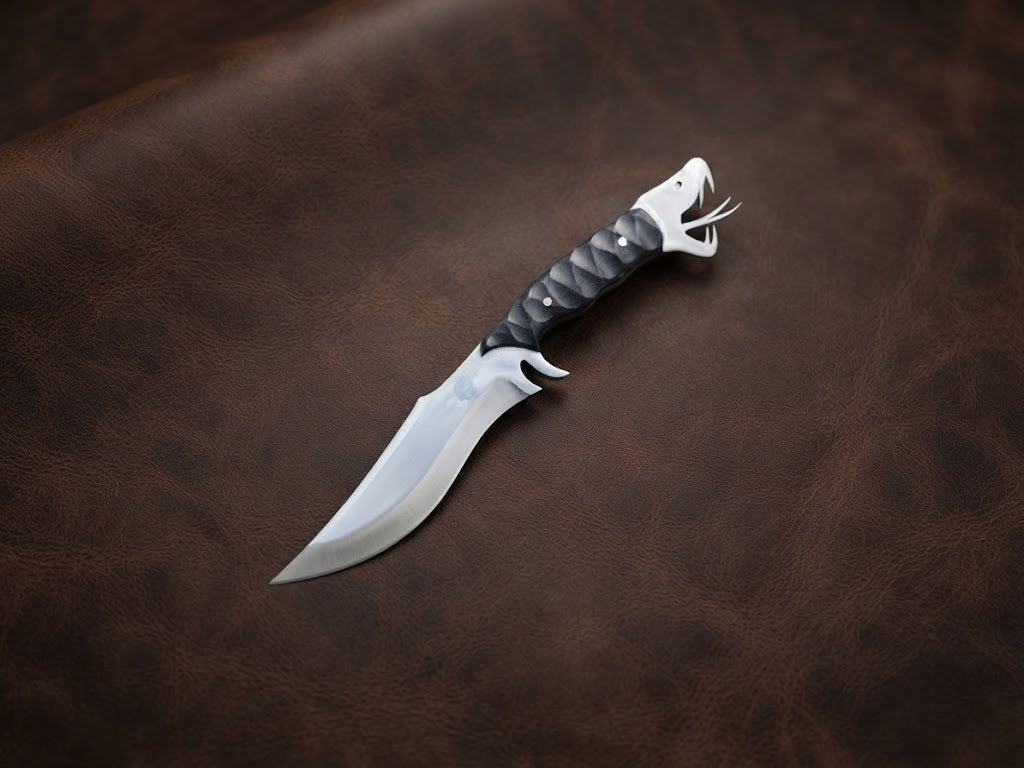 Handcrafted Snake Head Stainless Steel Hunting Knife with Micarta Handle