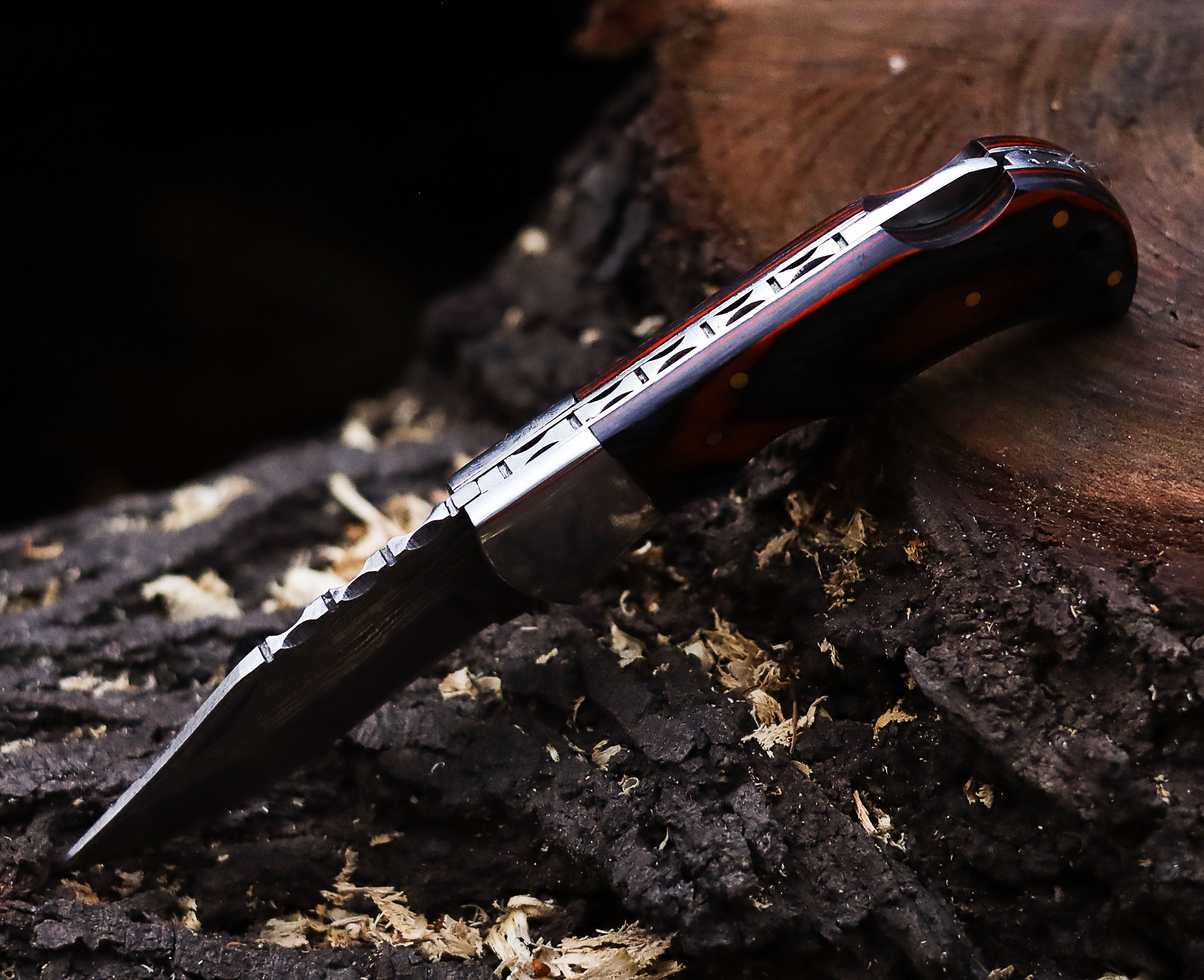 Elite Damascus Folding Pocket Knife - Premium EDC Outdoor Survival Knife
