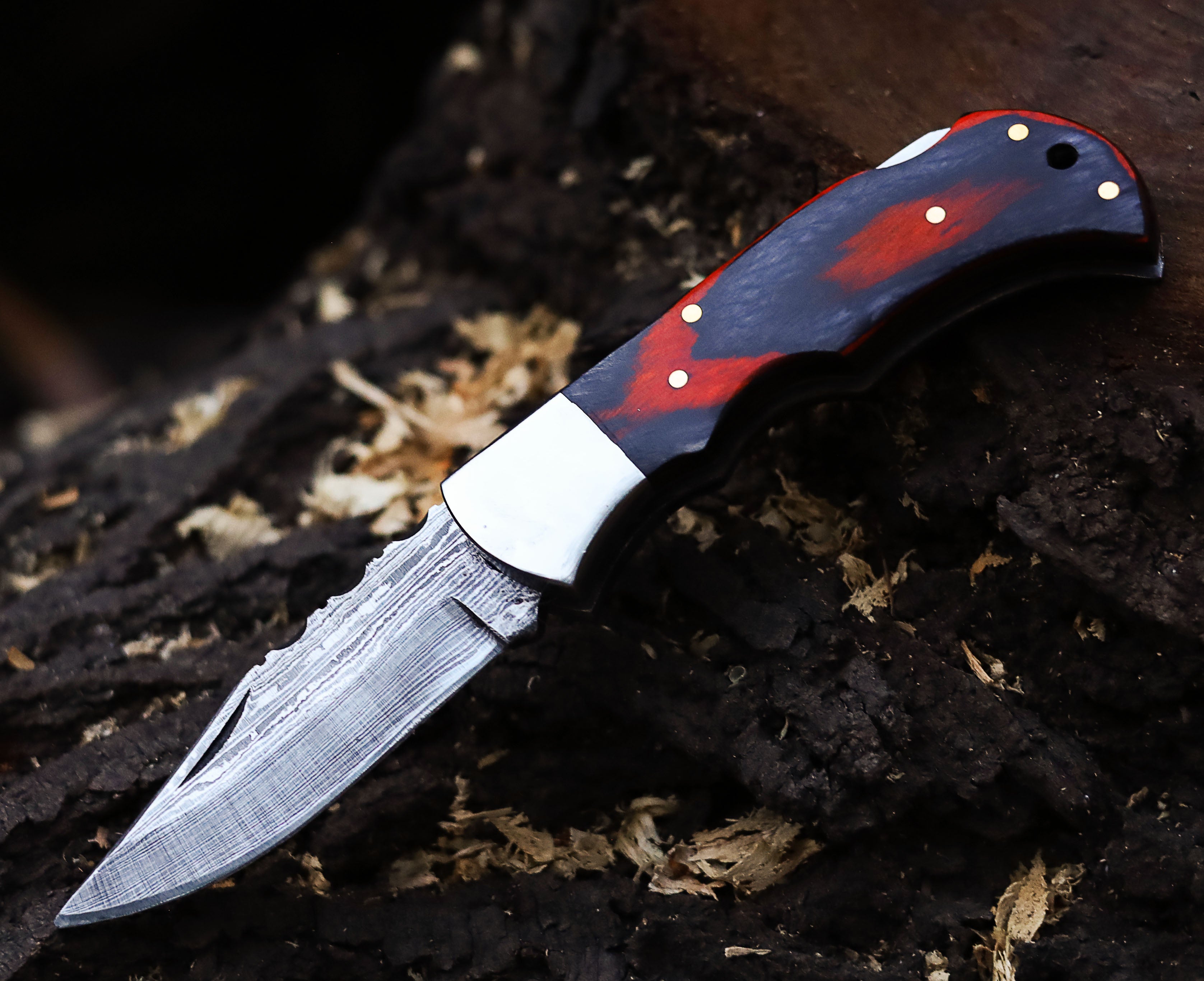 Elite Damascus Folding Pocket Knife - Premium EDC Outdoor Survival Knife