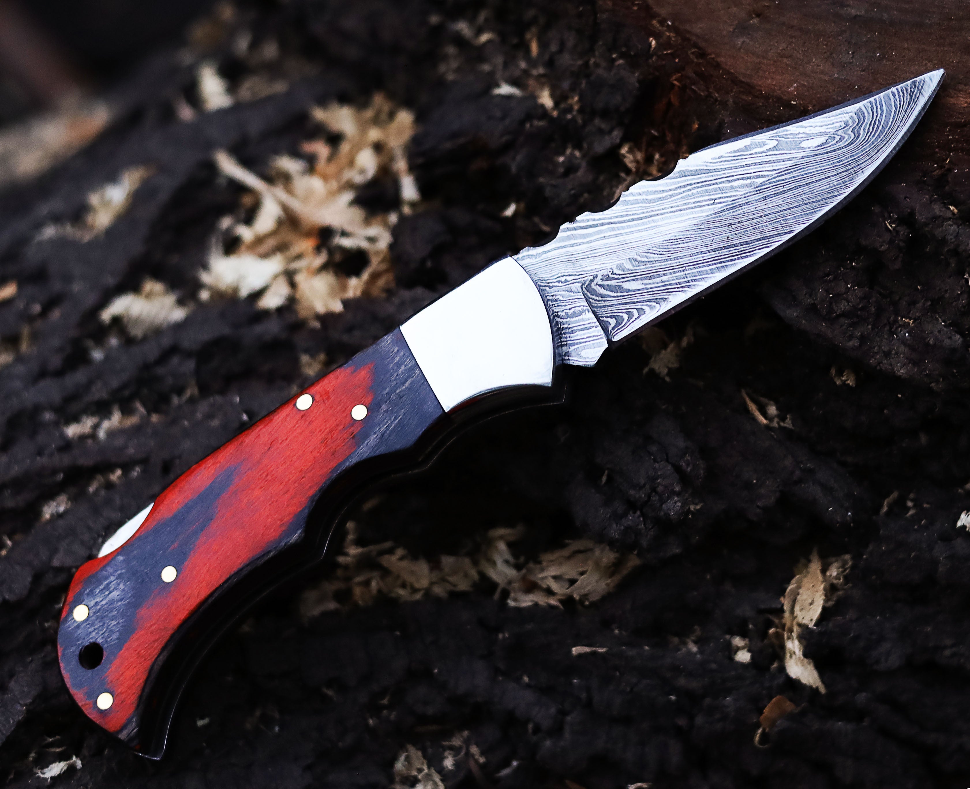 Elite Damascus Folding Pocket Knife - Premium EDC Outdoor Survival Knife