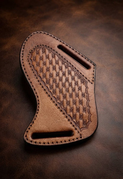 Handcrafted Custom Cowboy Hunting Knife Stabilized Pinecone Handle & Rasp Blade