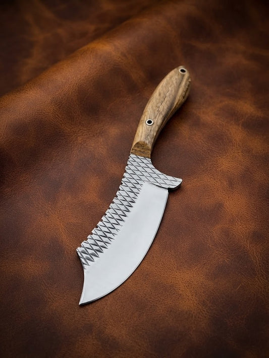 Handcrafted Custom Cowboy Knife – Forged Steel Blade & Premium Rosewood Handle