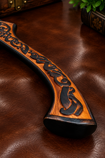 Handcrafted Viking Axe – High Carbon Steel Head & Carved Wooden Handle